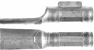 Ramrod pipe, iron, entry pipe with skirt, octagon with rings, for 3/8" ramrod